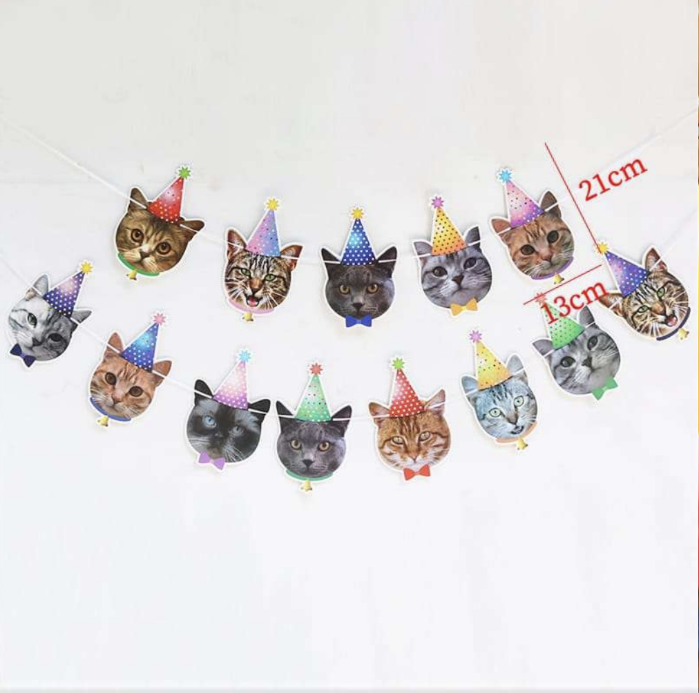 CARTEL CUMPLEAÑOS GATOS